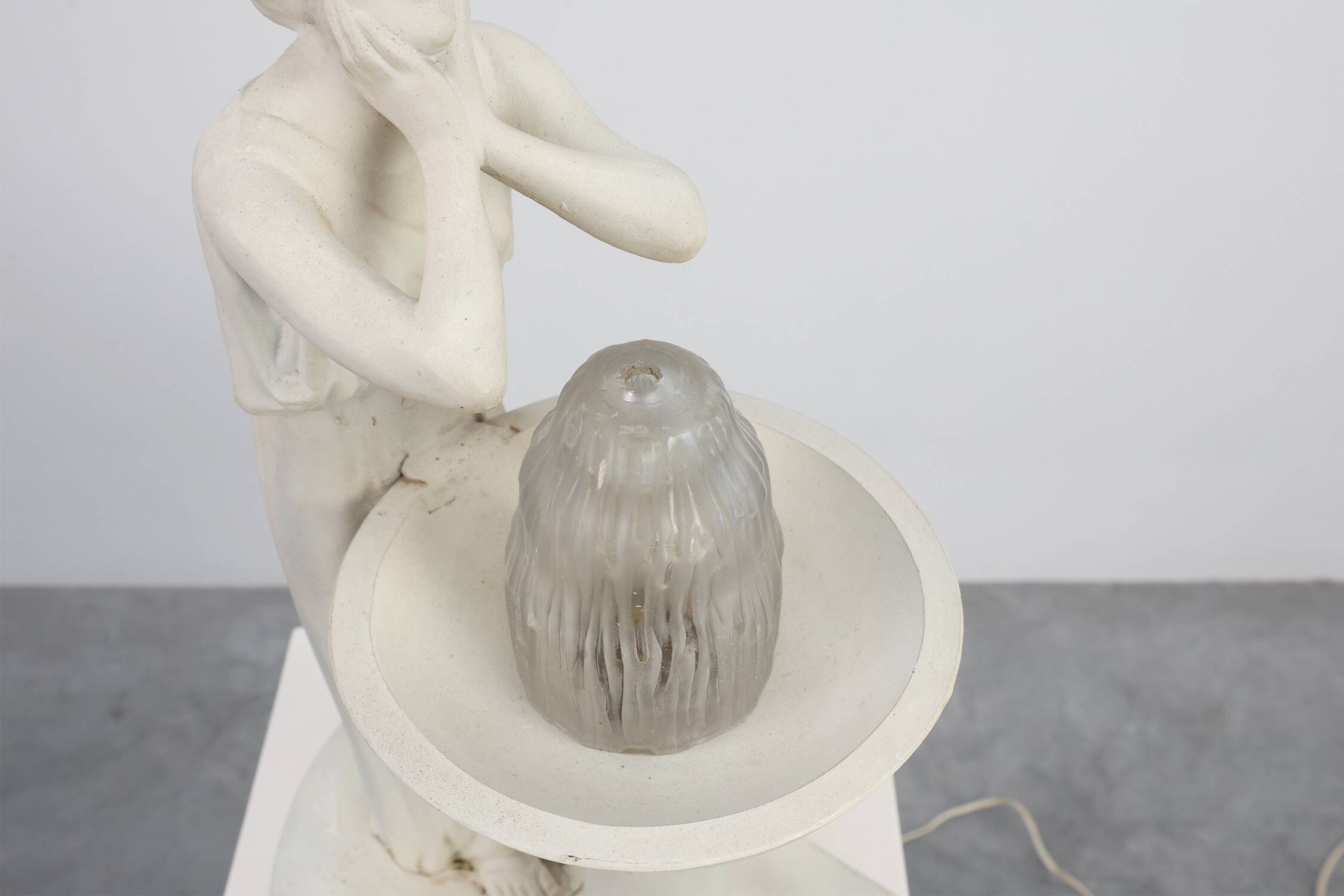 Art Deco Vichy Advertising Lamp in Plaster, Belgium 1930s