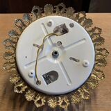 Round ceiling or wall light, in glass from the 70s, vintage.