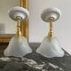 Pair of wall sconces with vintage globes