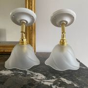 Paire d’appliques murales avec globes vintage