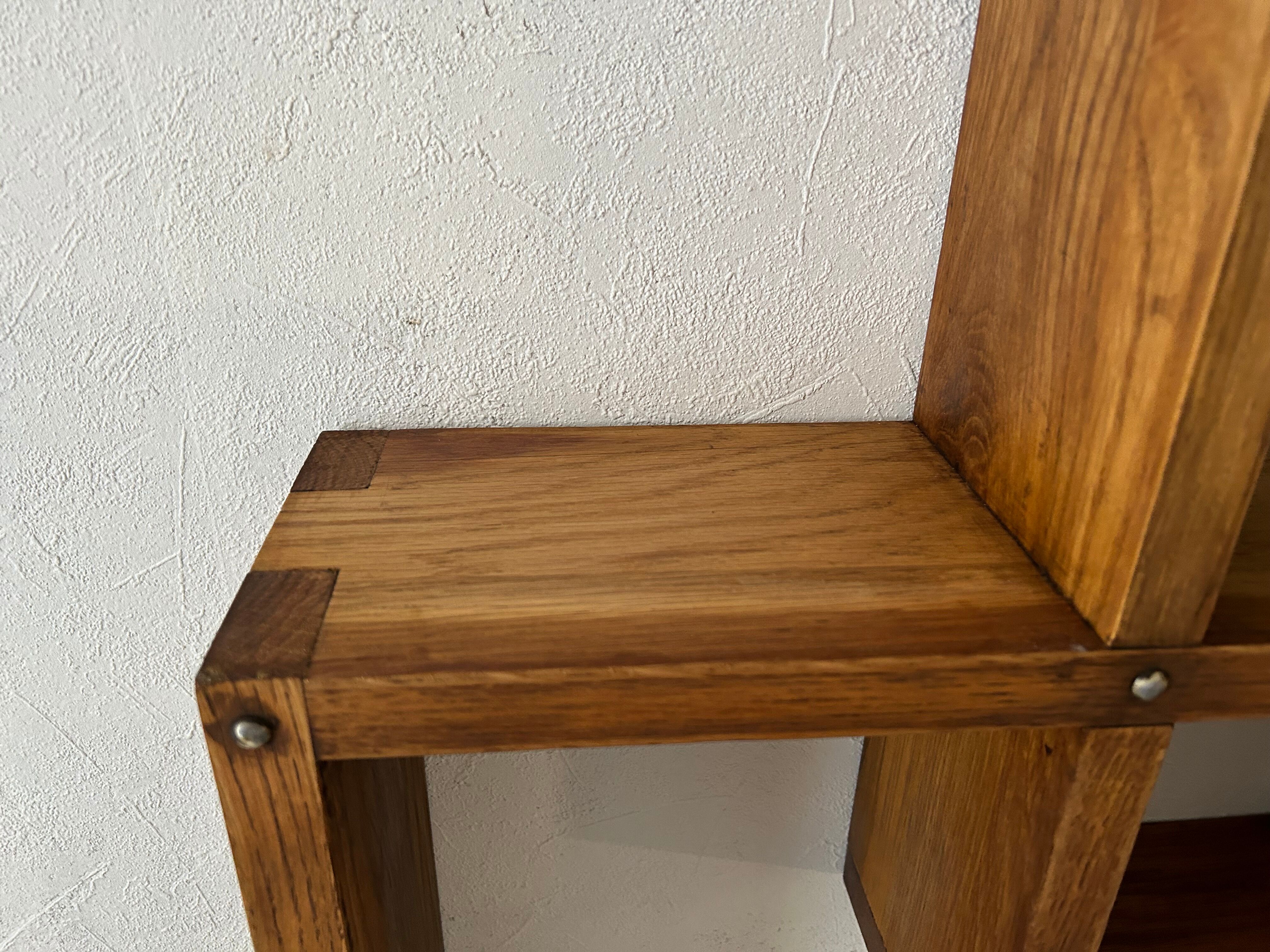 Cube oak wall shelf
