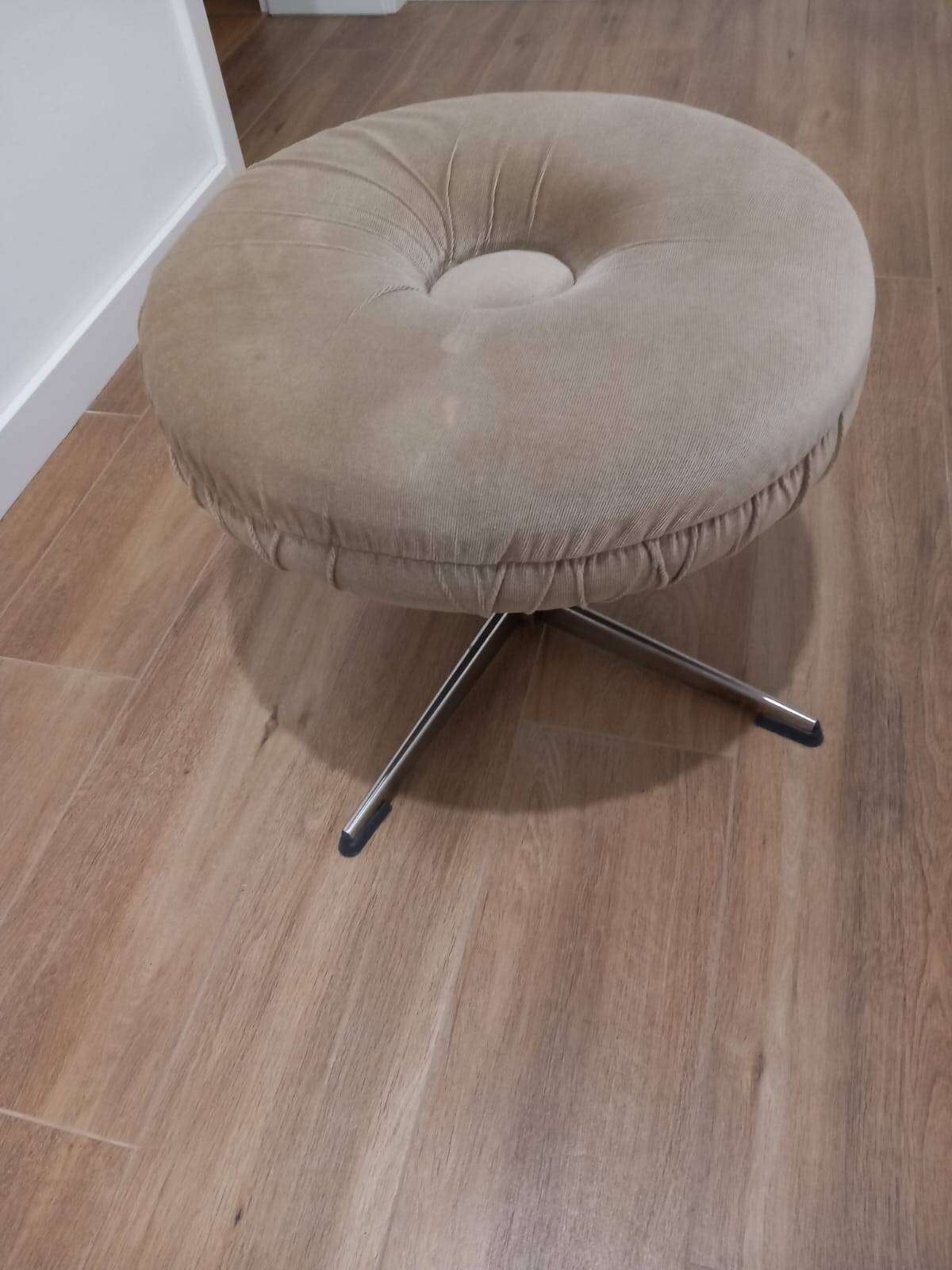 Velvet Swivel Pouf by ISKU 1960s Finland