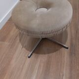 Velvet Swivel Pouf by ISKU 1960s Finland