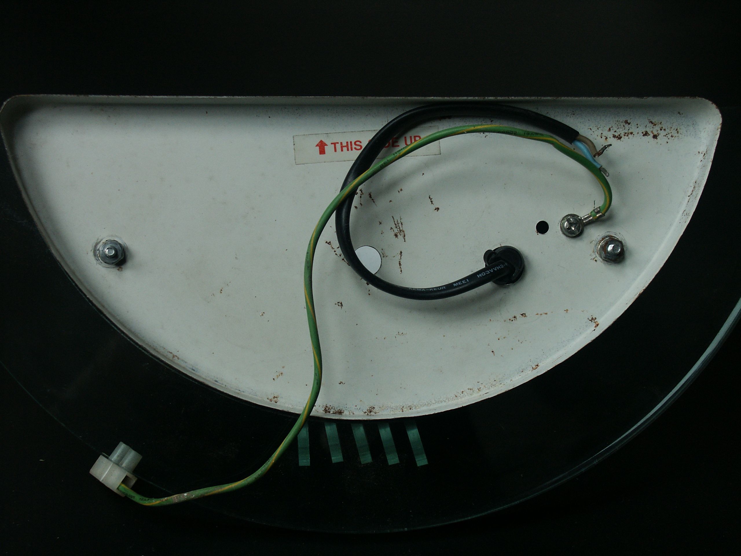 Pair of metal and plexiglass wall lights