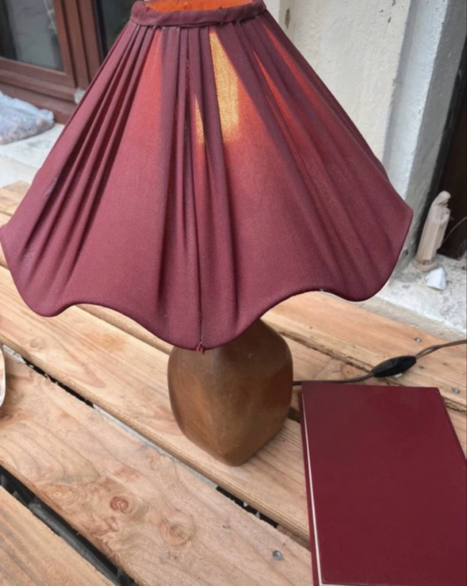 Pied de lampe design brutaliste Richard Lecompte