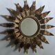 Aged metal sun mirror country decoration