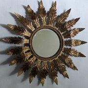 Miroir soleil métal vieilli décoration campagne