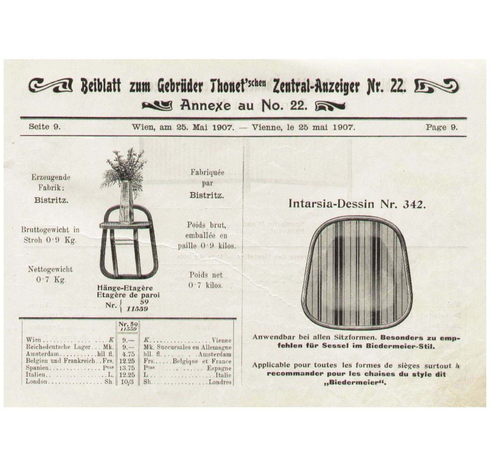 Étagère No. 59 par Thonet fabriqué par Bistritz