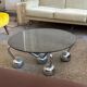 Sputnik Coffee Table in Chromed Metal and Smoked Glass