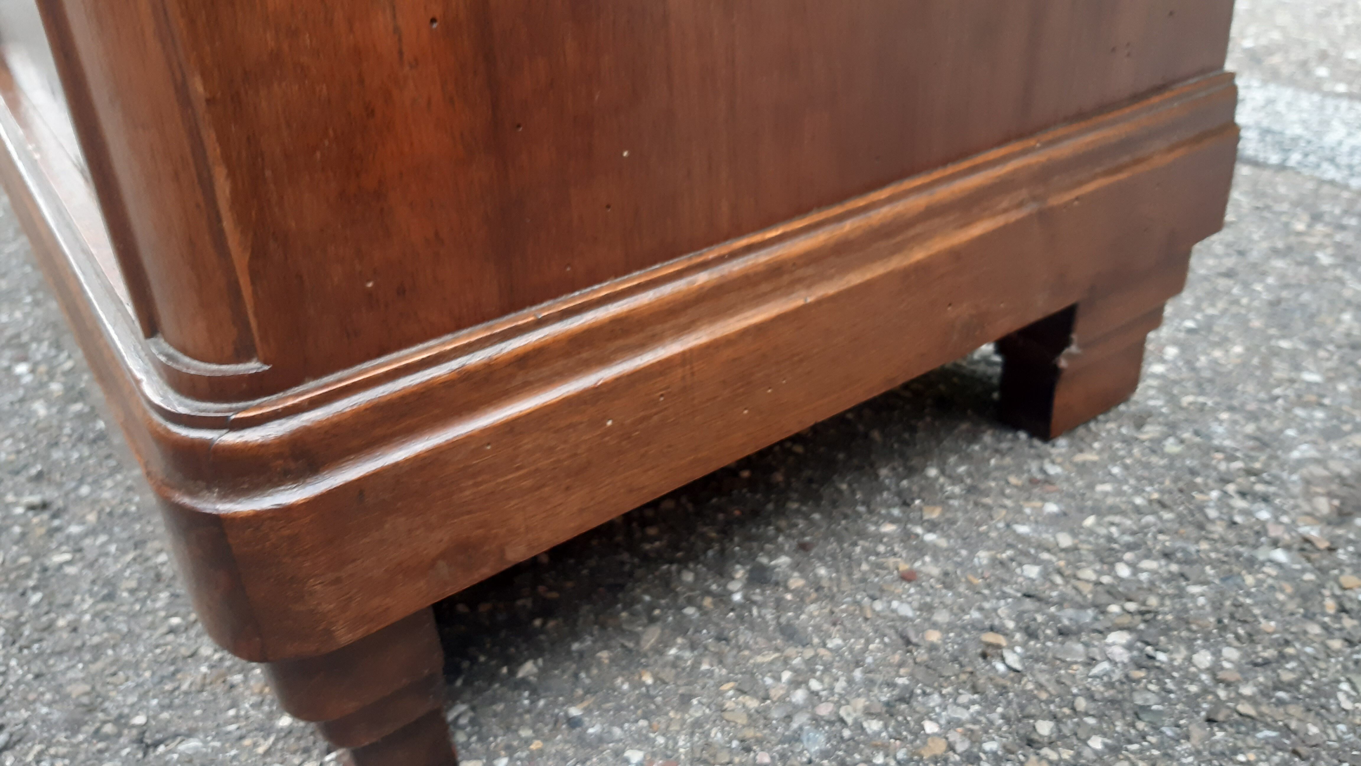 Art Deco bedside tables carved wood and marble 1930
