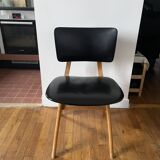 Chair with compass legs in solid wood
