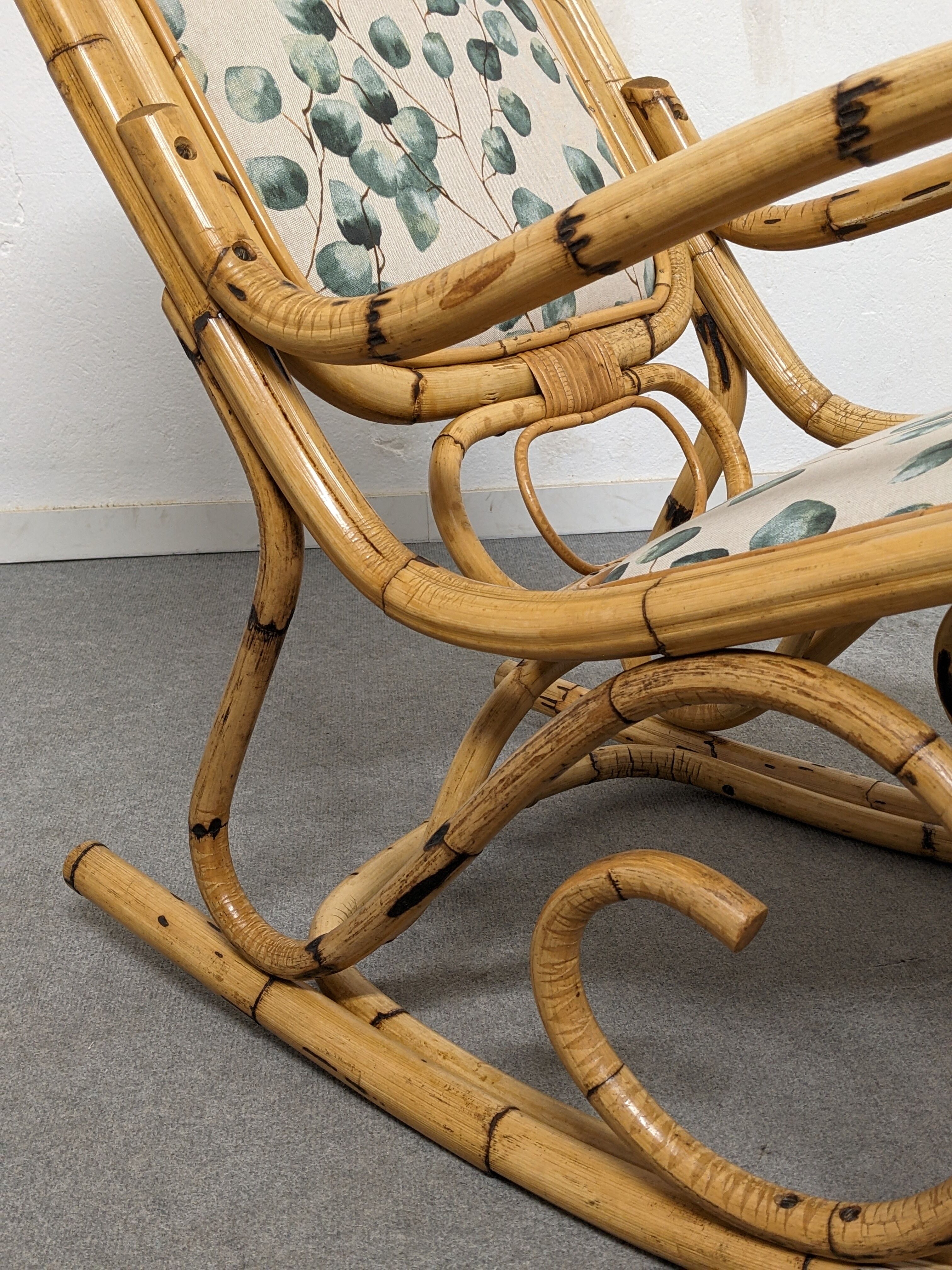 Bamboo rocking chair from the 50s/60s by Arco