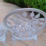 2 cast aluminum garden chairs