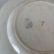 Assiette plate terre de fer sarreguemines fleur bleu- faïence ancienne