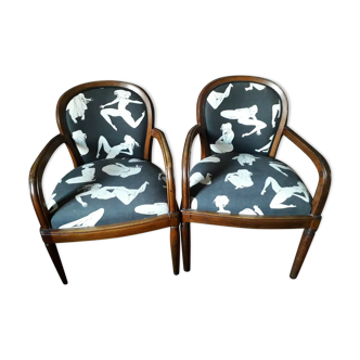 Pair of Art Deco workshop armchairs