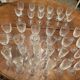 35 signed Saint-Louis crystal glasses – antique engraved floral decoration