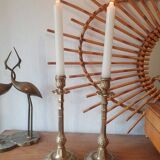 Pair of bronze candlesticks