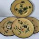4 antique plates in hand-painted faience