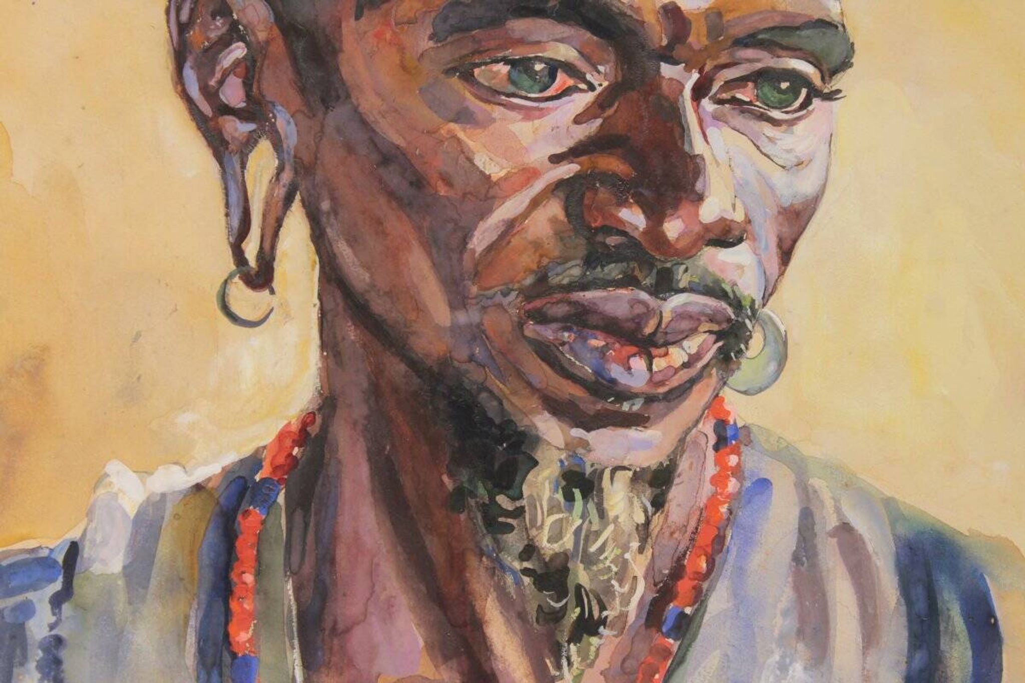 Portrait of a Beninese by Pierre Matossy (1891-1969) - dated 20 June 1952