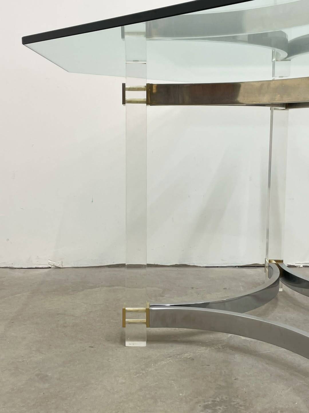 Octagonal dining table, Italian design, circa 1970.