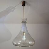 Designer drop pendant in blown and bubbled glass, Capital Lighting