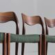 Set of 6 Vintage Danish dining room chairs by Niels Moller model 71