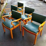 Set of 5 chairs attributed by Jacob Kjaer, denmark 40s