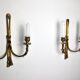 Pair of brass candlesticks, France, 1980