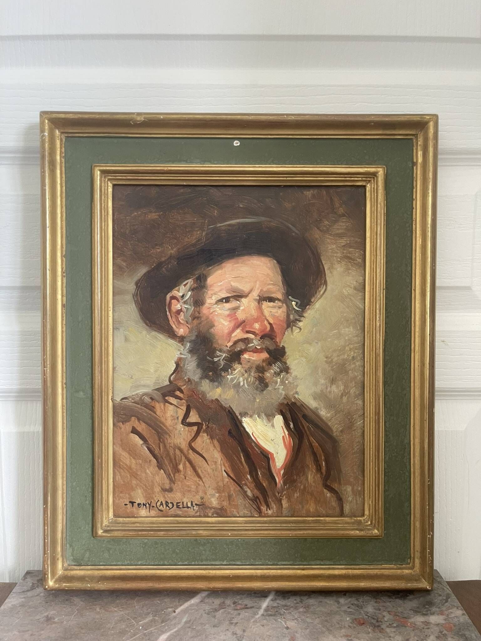 Old Oil Painting Portrait of an Old Man Signed CARDELLA