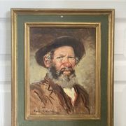 Old Oil Painting Portrait of an Old Man Signed CARDELLA