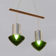 Pair of green glass pendant lights Sweden 1960s