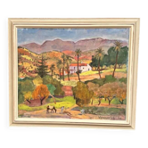 Original Swedish Oil on Canvas – “Landscape” by Pierre van der Stok – Signed – Dated 1960 – Vintage & Framed