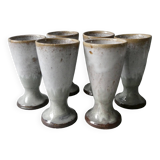 6 stoneware mazagrans signed VN