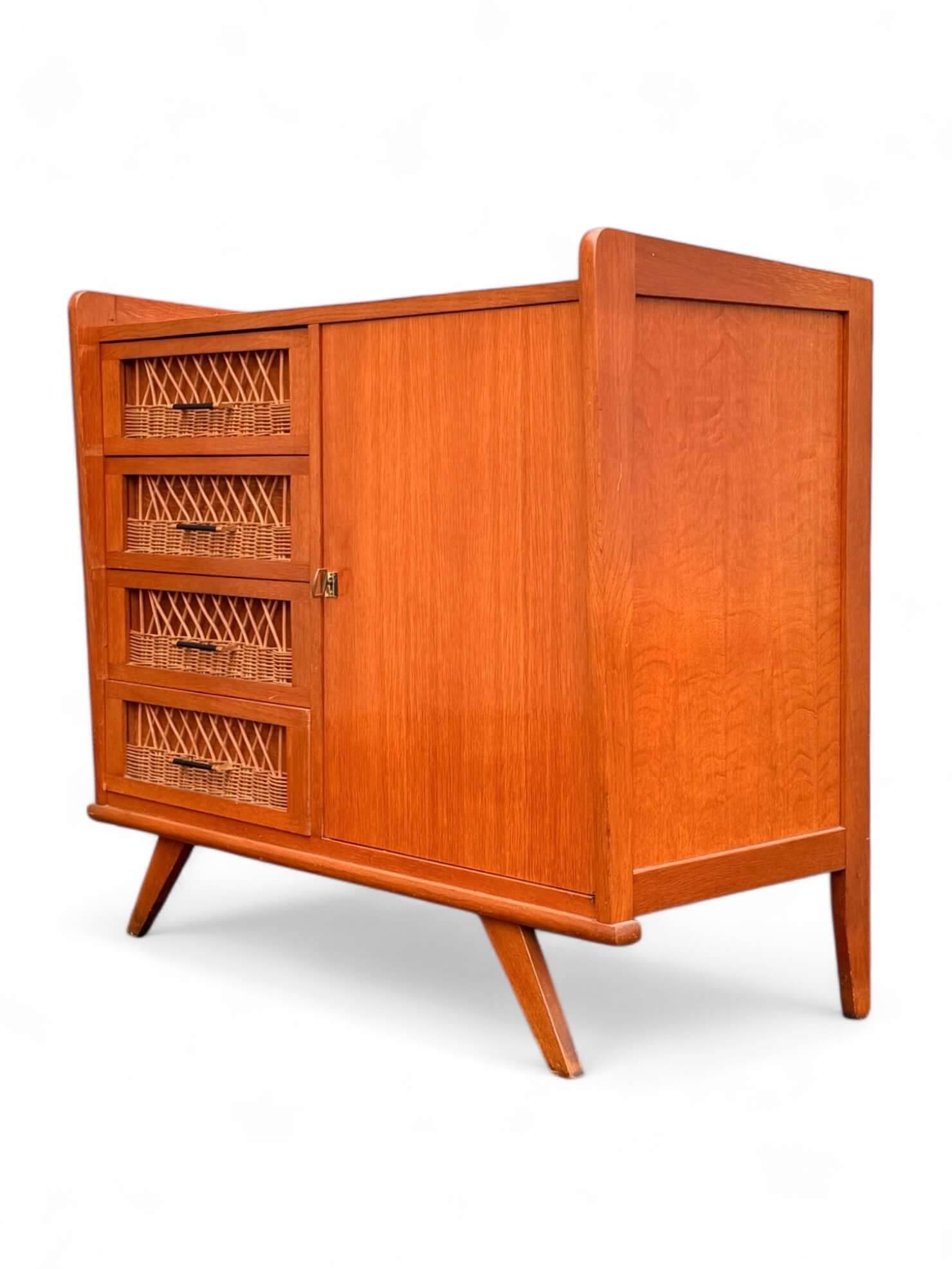 Vintage rattan sideboard