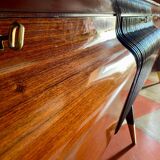 Midcentury Modern Big Mahogany Sideboard,  Osvaldo Borsani style , Italy 1950 's