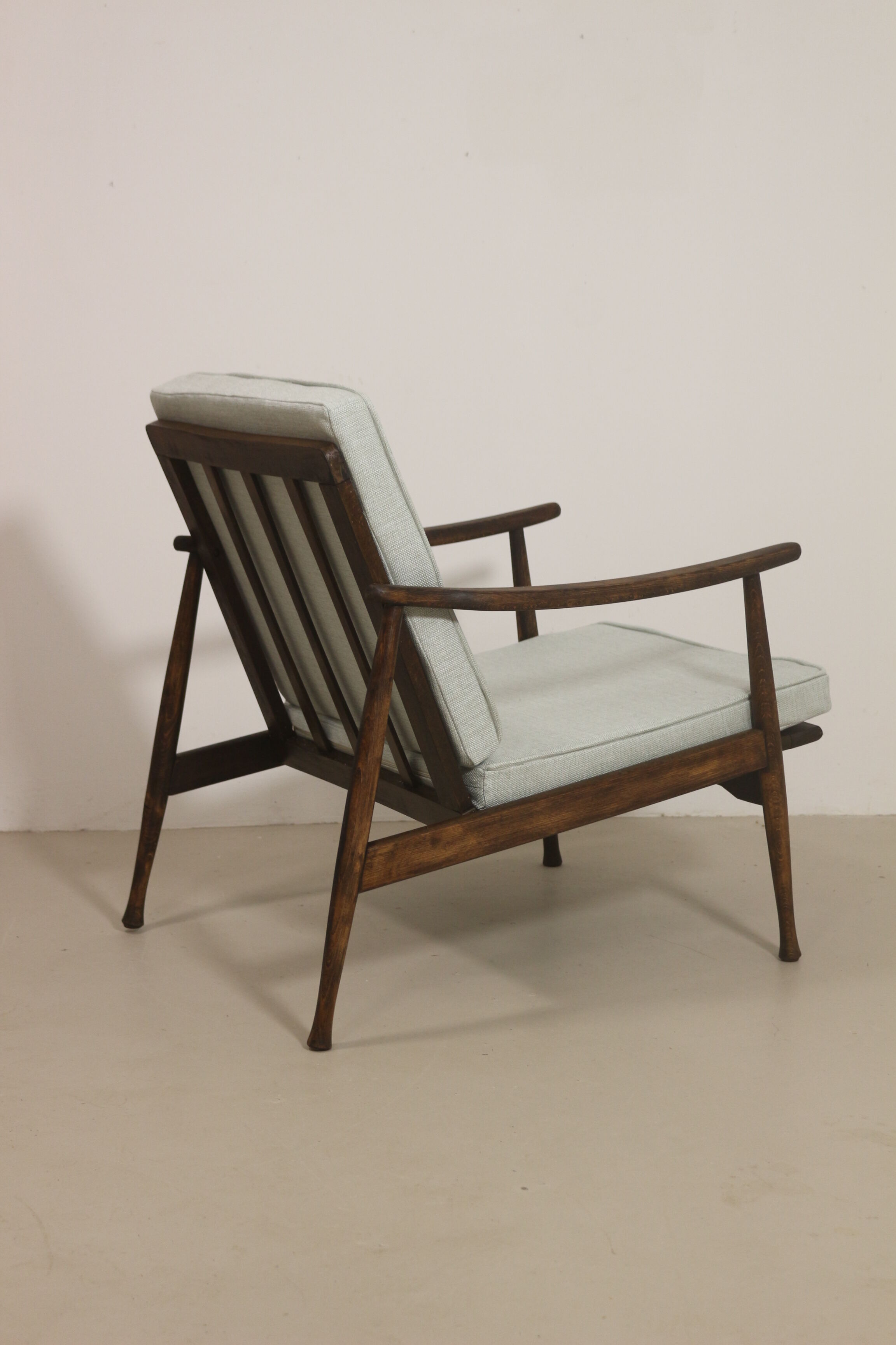 Scandinavian armchair 1960 curved armrests