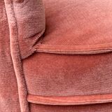Pink velvet padded toad armchair 1970