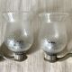 Pair of metal and glass wall lights