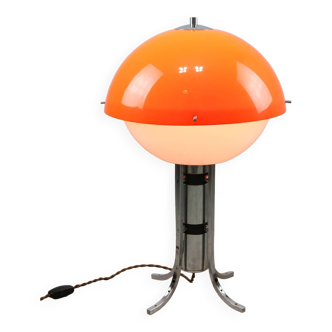 Table Champignon Vintage Space Age, Italie en Plexiglas Orange