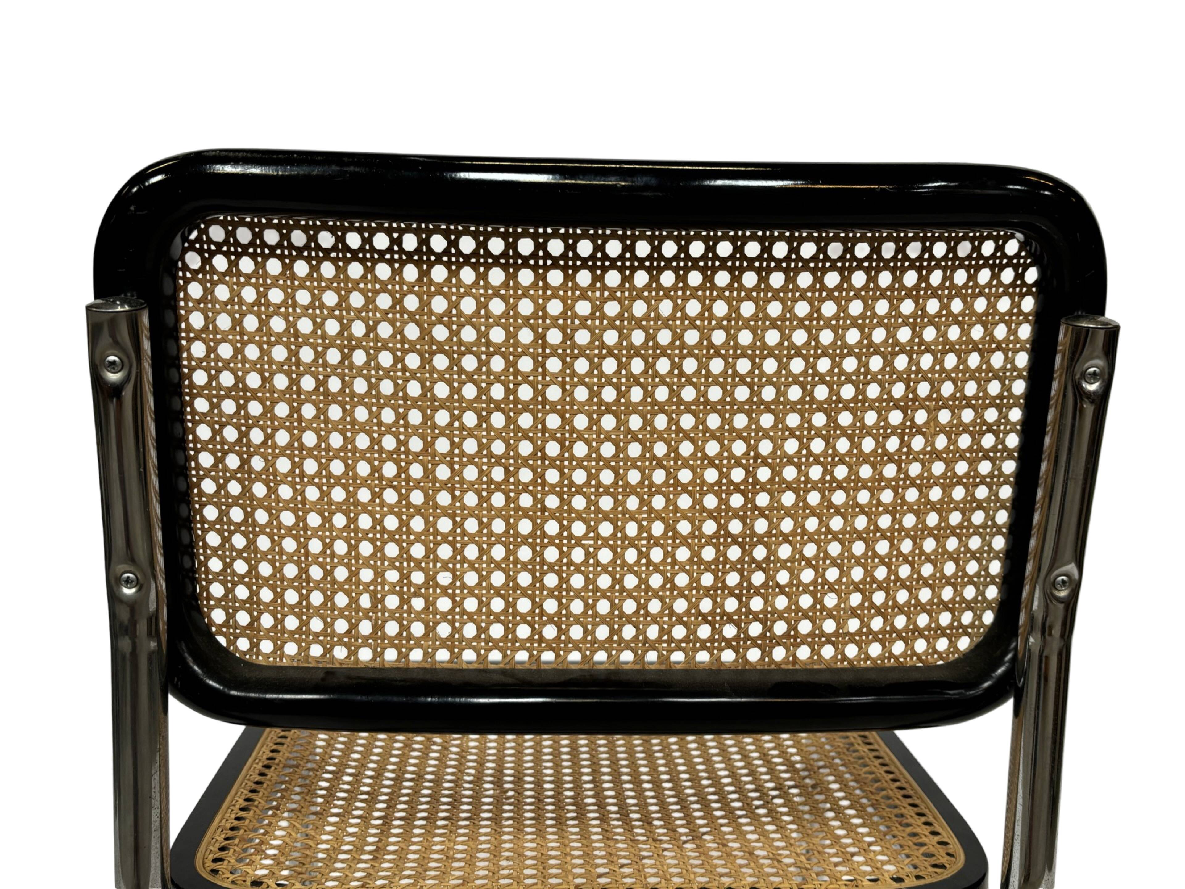 Cesca chair b32 model in chrome and black by Marcel Breuer