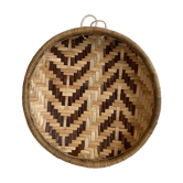 Two-coloured braided wicker basket