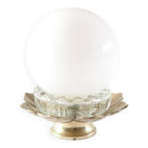 Lampe lotus métal argenté boule