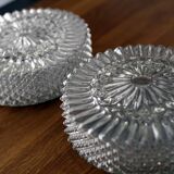 Pair of wall lamps or ceiling lamp rose in glass