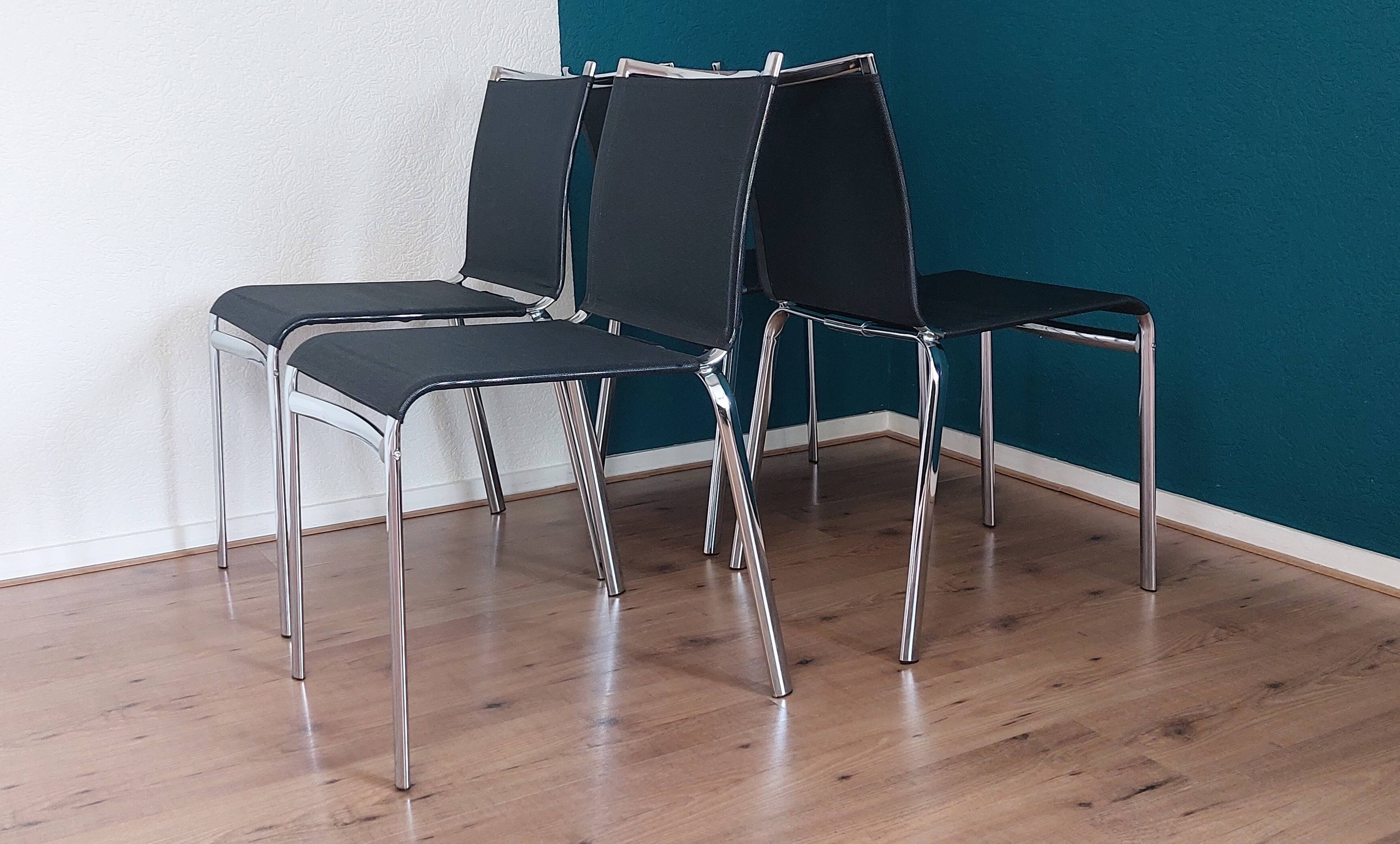 Set of 4 Net Dining Chairs by Daniele Molteni for Bontempi, 1990's