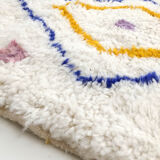 Moroccan Berber carpet azilal ecru with colorful patterns 300x196cm