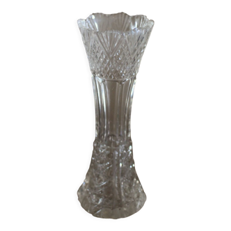 Vase soliflore verre ancien ciselé