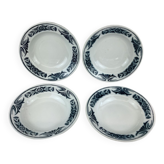 4 Assiettes creuses anciennes Badonviller France