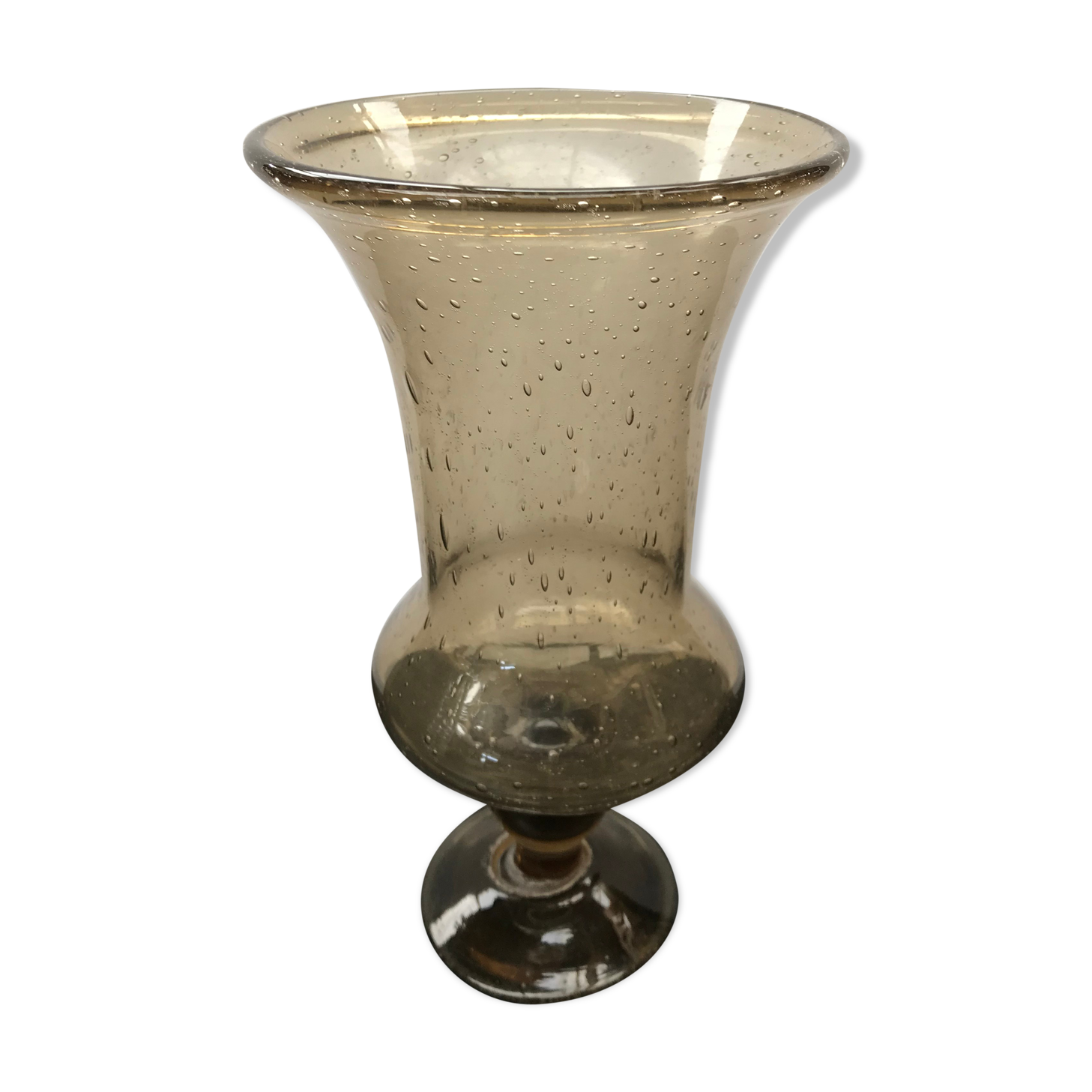 Biot style vintage bubble glass standing vase