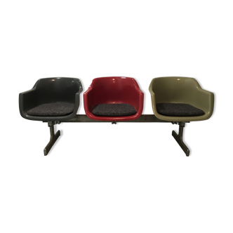 Vintage bench, by Albert Jacob for Grosfillex, 70s