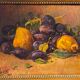 Still life with quetsches and pears signed and dated 1935